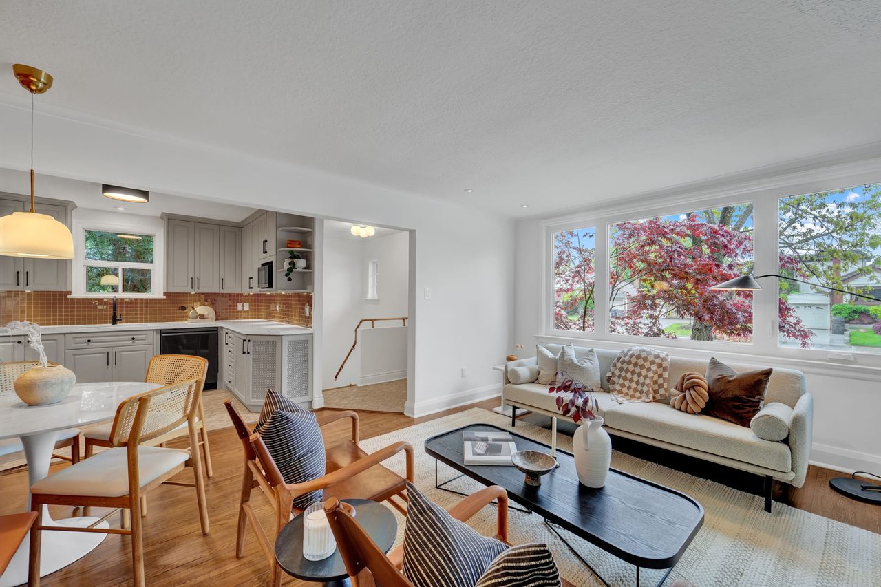 Bright living space real estate photography